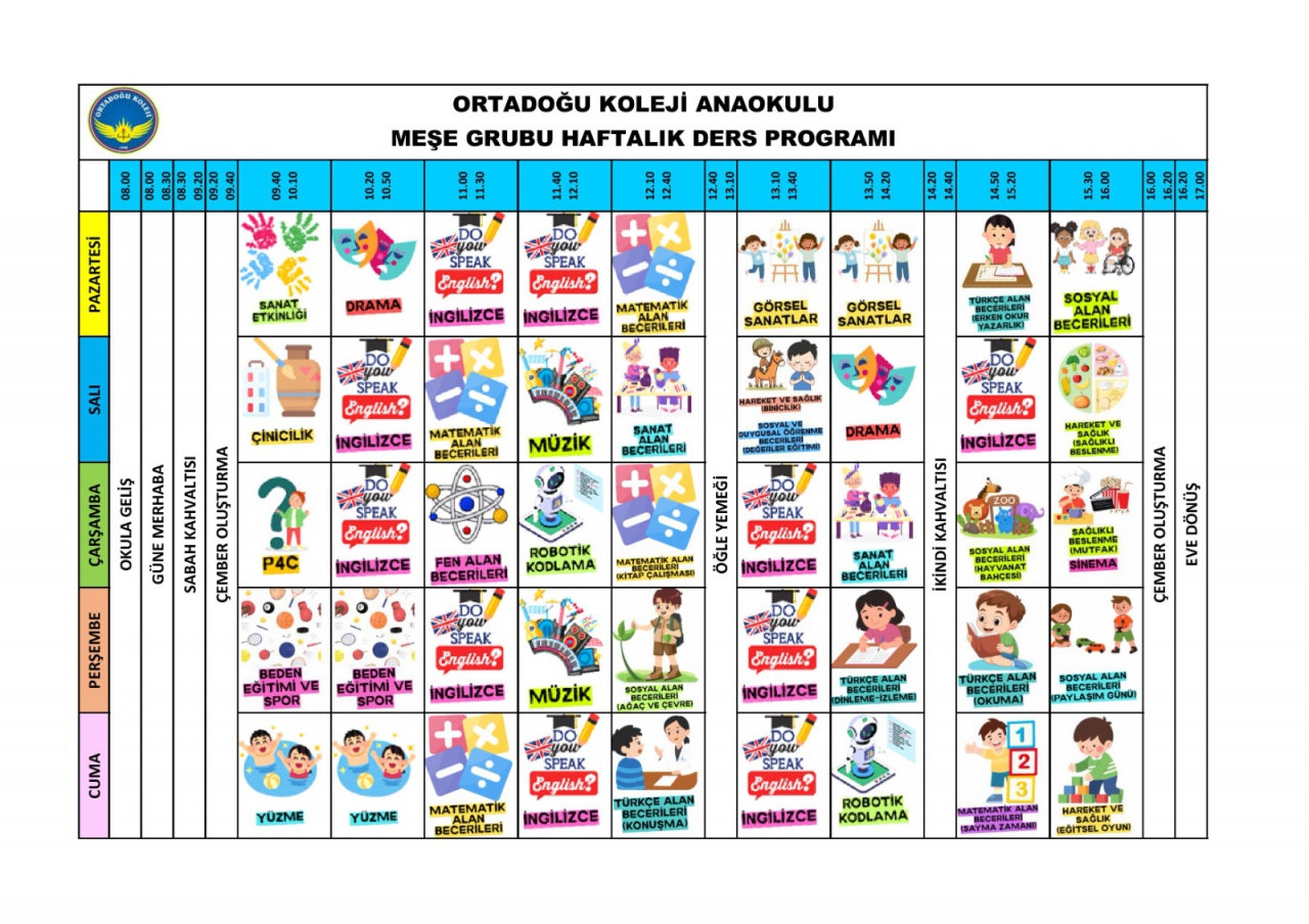 MEŞE GRUBU HAFTALIK DERS PROGRAMI